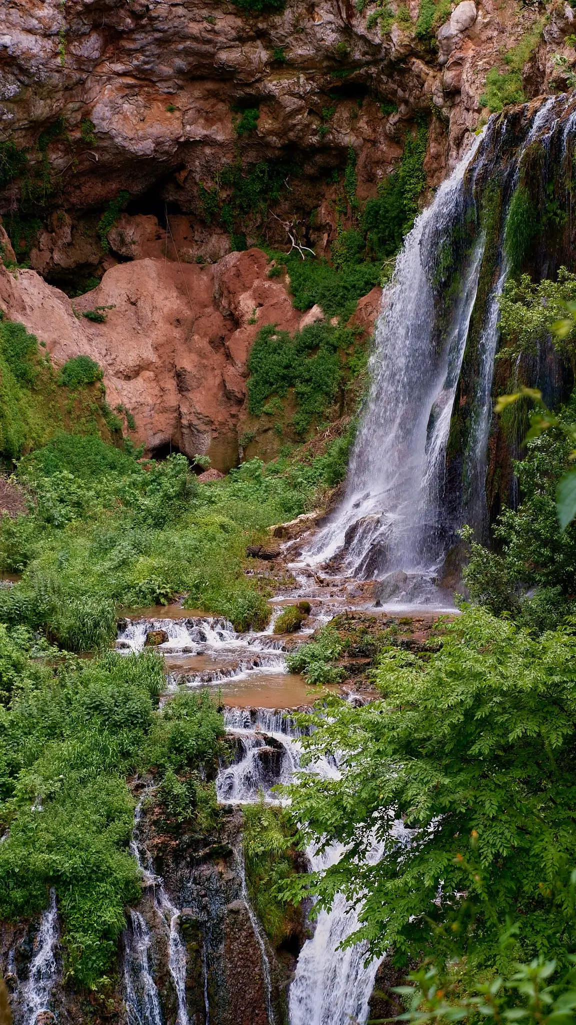 Roaring cascade in Villa Gregoriana’s natural park, Italy