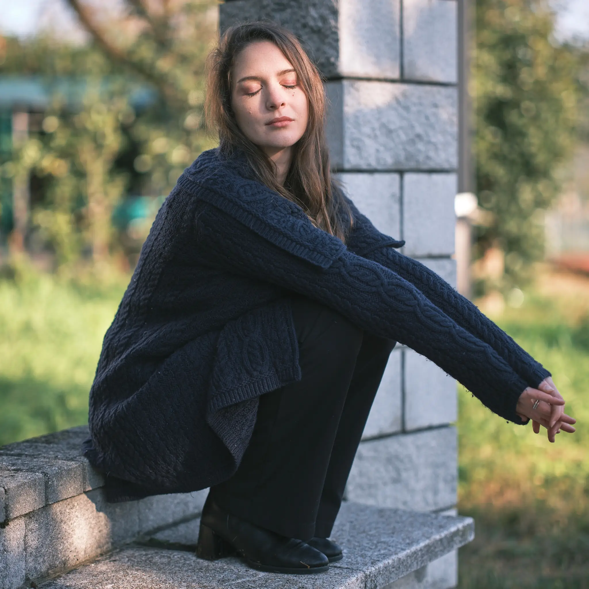 Carlotta posing naturally in a freezing winter landscape for the Unpublished series, showing the raw beauty of the unplanned session.